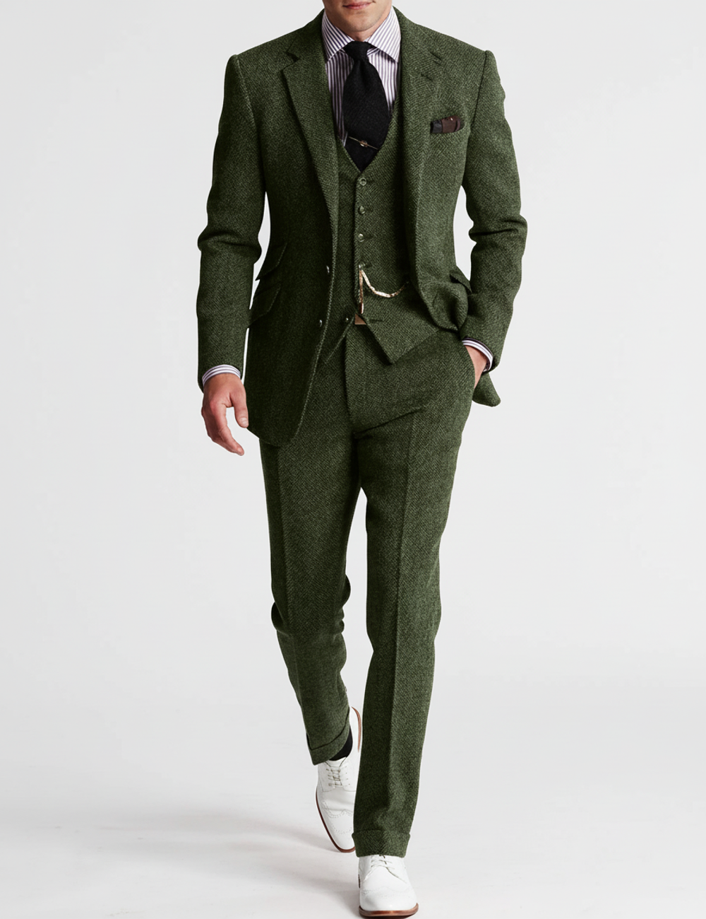 Axel | Men's Three Piece Suit Brown Tweed Tailored
