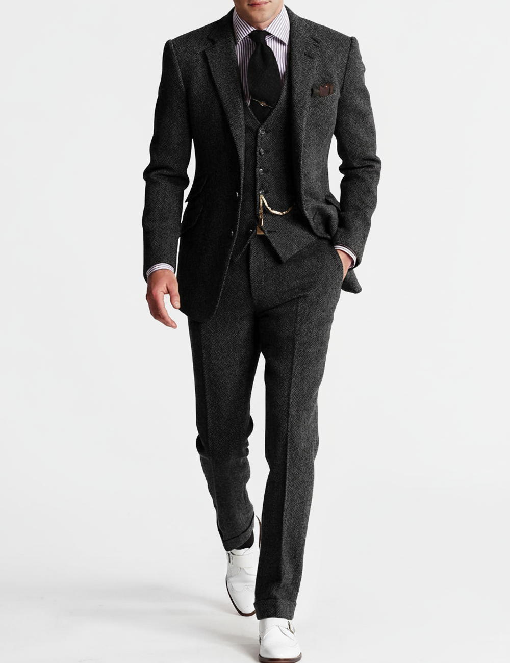 Axel | Men's Three Piece Suit Brown Tweed Tailored