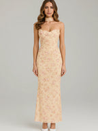 Dama Washington Cleo women's strapless maxi dress light blue ruched - view 4