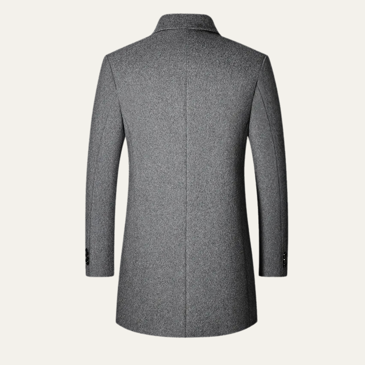 Voss | Men's Wool Blend Overcoat Gray Button Front