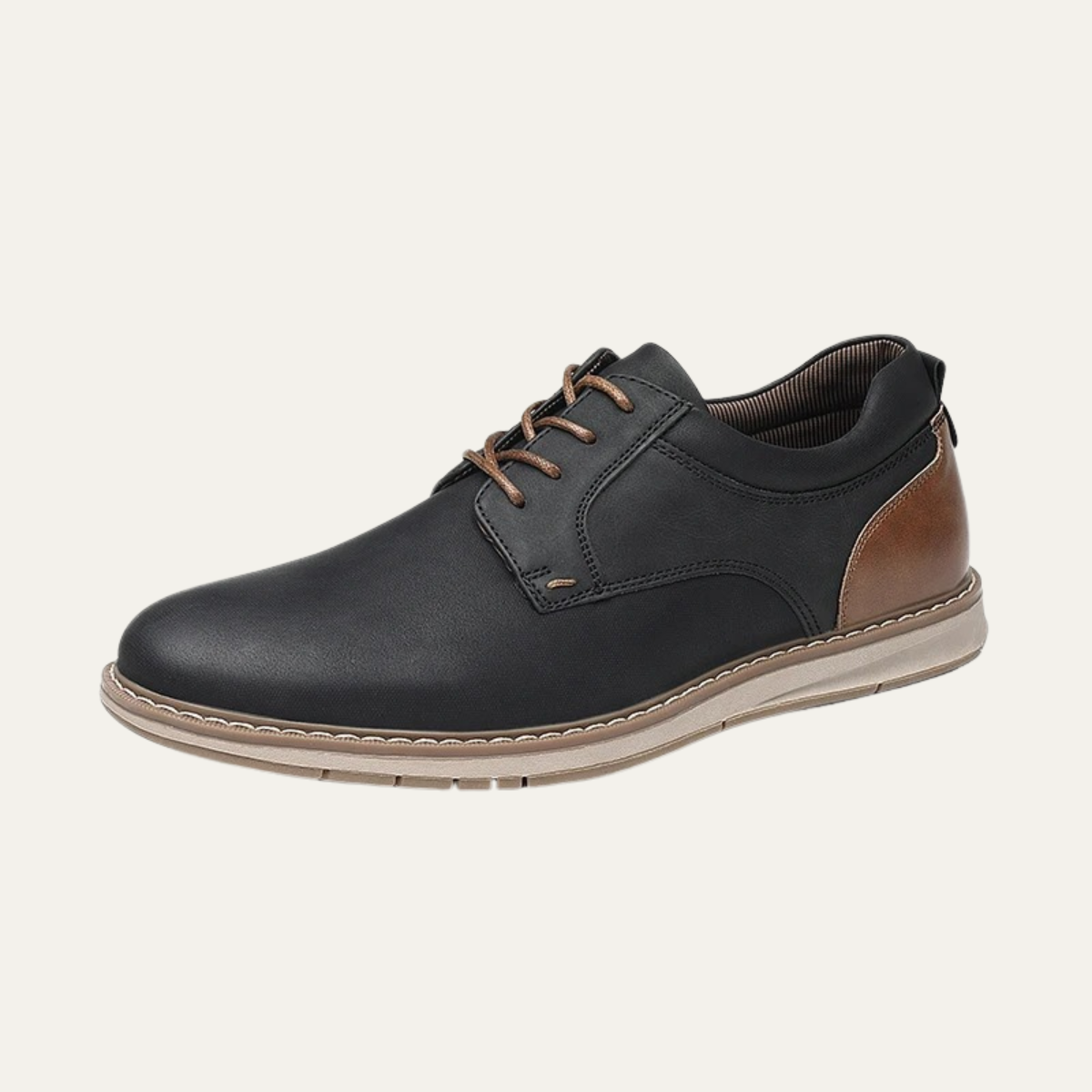 Cole | Men's Oxford Sneaker Black Brown Two Tone Lace Up