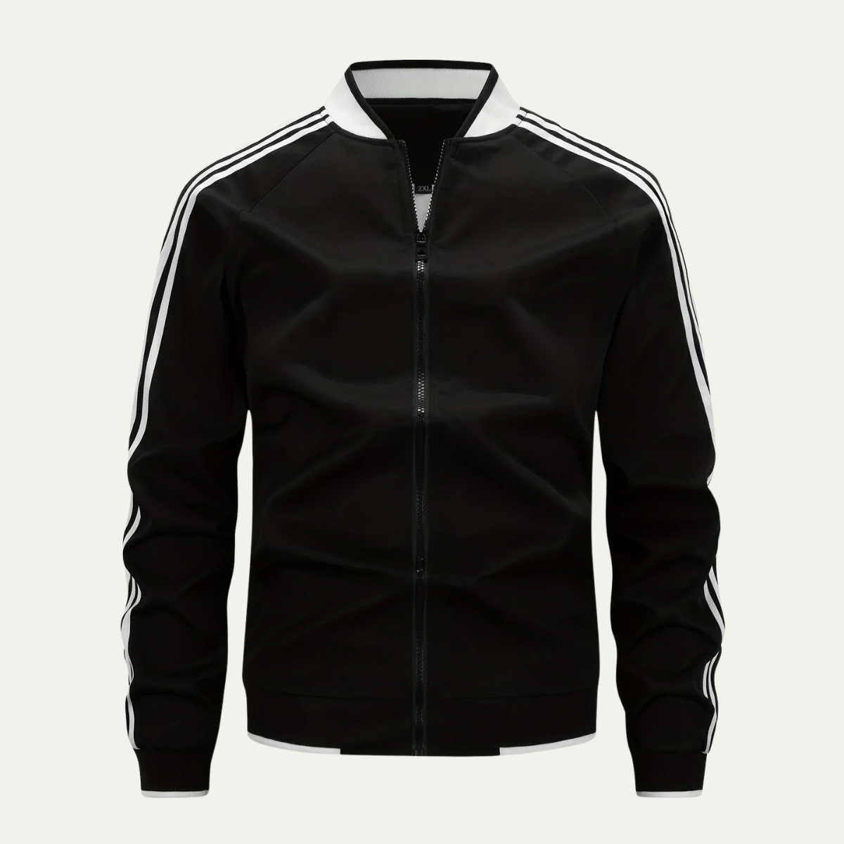 Rhys | Men's Lightweight Track Jacket Green White Striped Sleeves