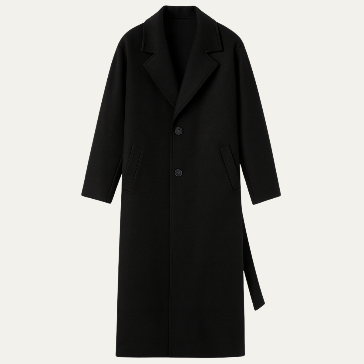 Nash | Men's Wool Overcoat Black Long