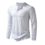 Dama Washington Bram men's long sleeve henley shirt olive green button placket - view 2