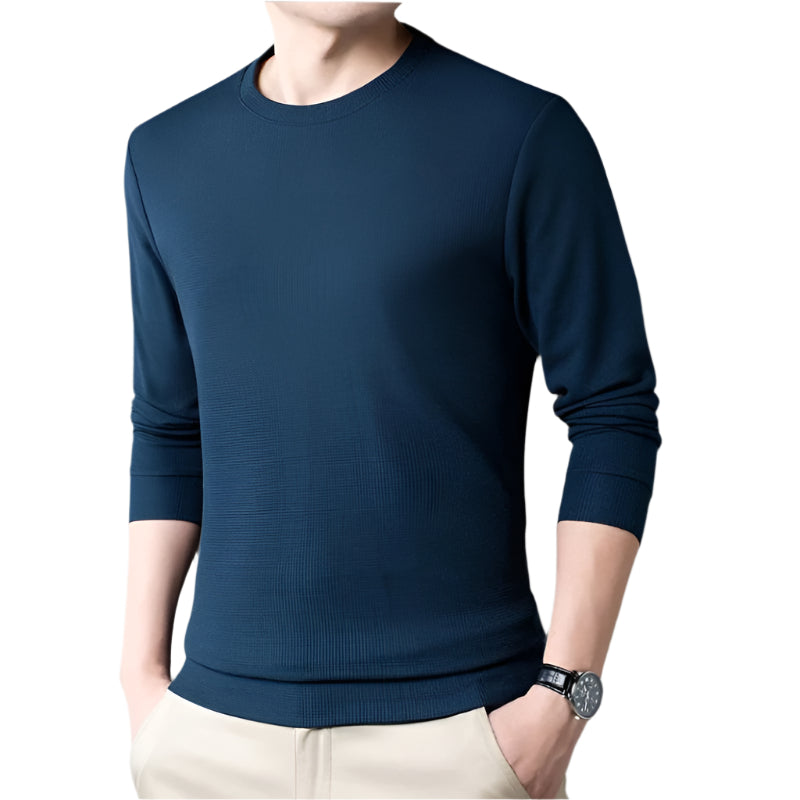 Nina | Men's Crew Neck Knit Sweater Navy Blue