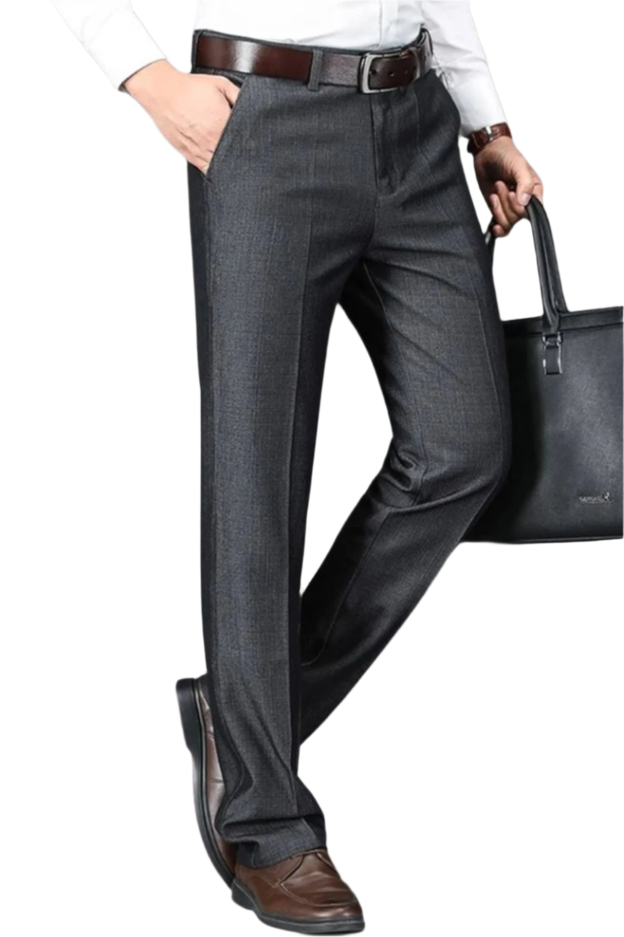 Rowan | Men's Tailored Dress Pants Gray Textured