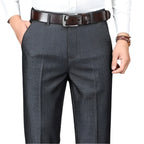 Dama Washington Rowan men's tailored dress pants gray textured - front view