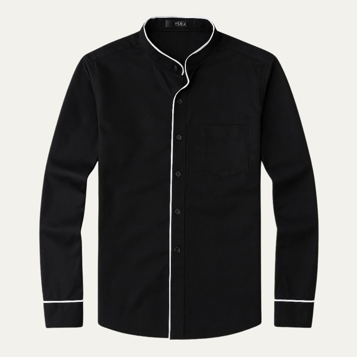 Axel | Men's Dress Shirt White Long Sleeve Fitted Contrast Collar