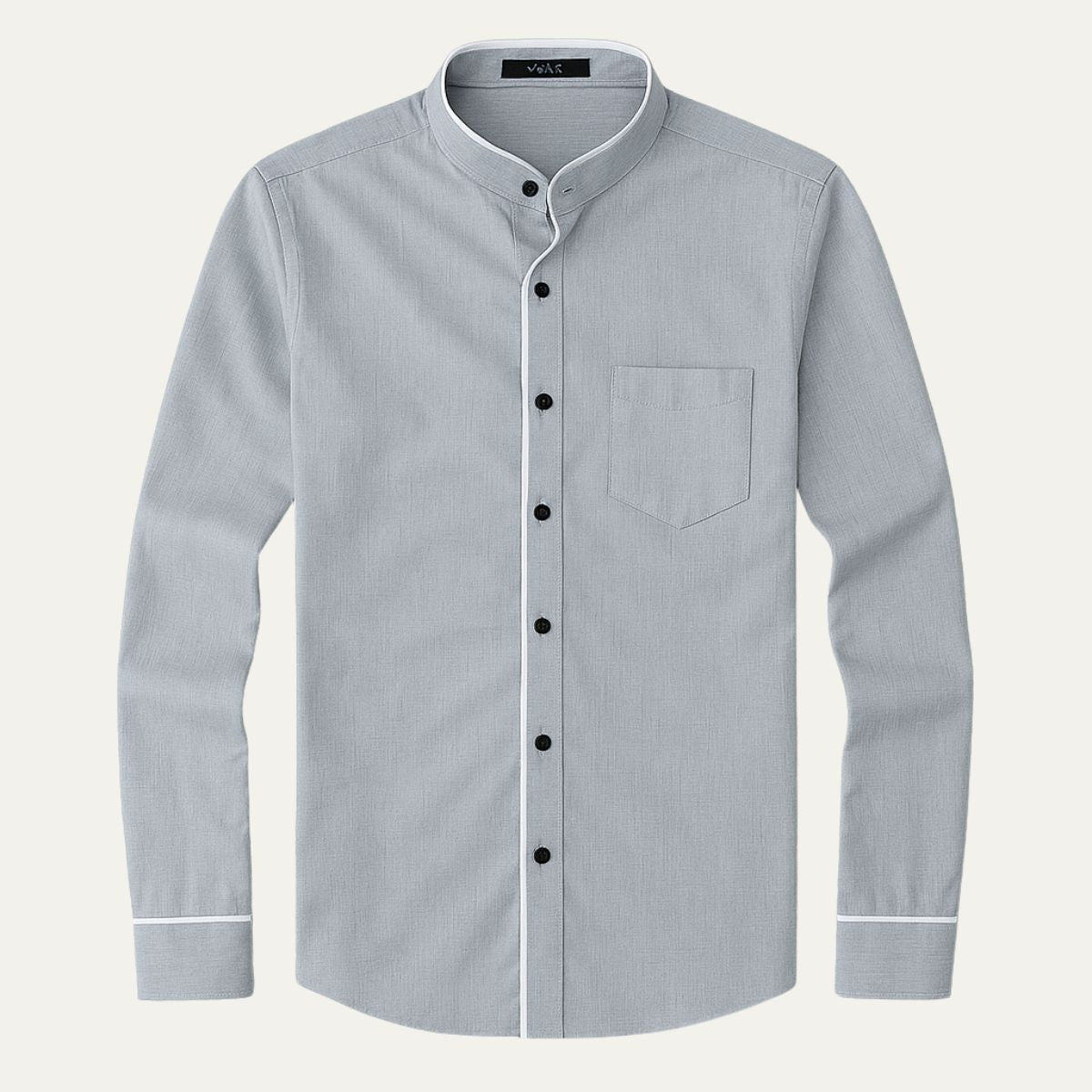 Axel | Men's Dress Shirt White Long Sleeve Fitted Contrast Collar