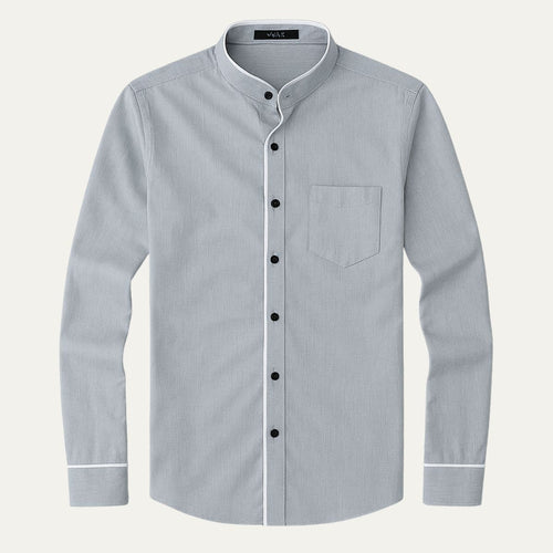 Dama Washington Axel men's button up shirt white black trim - view 2