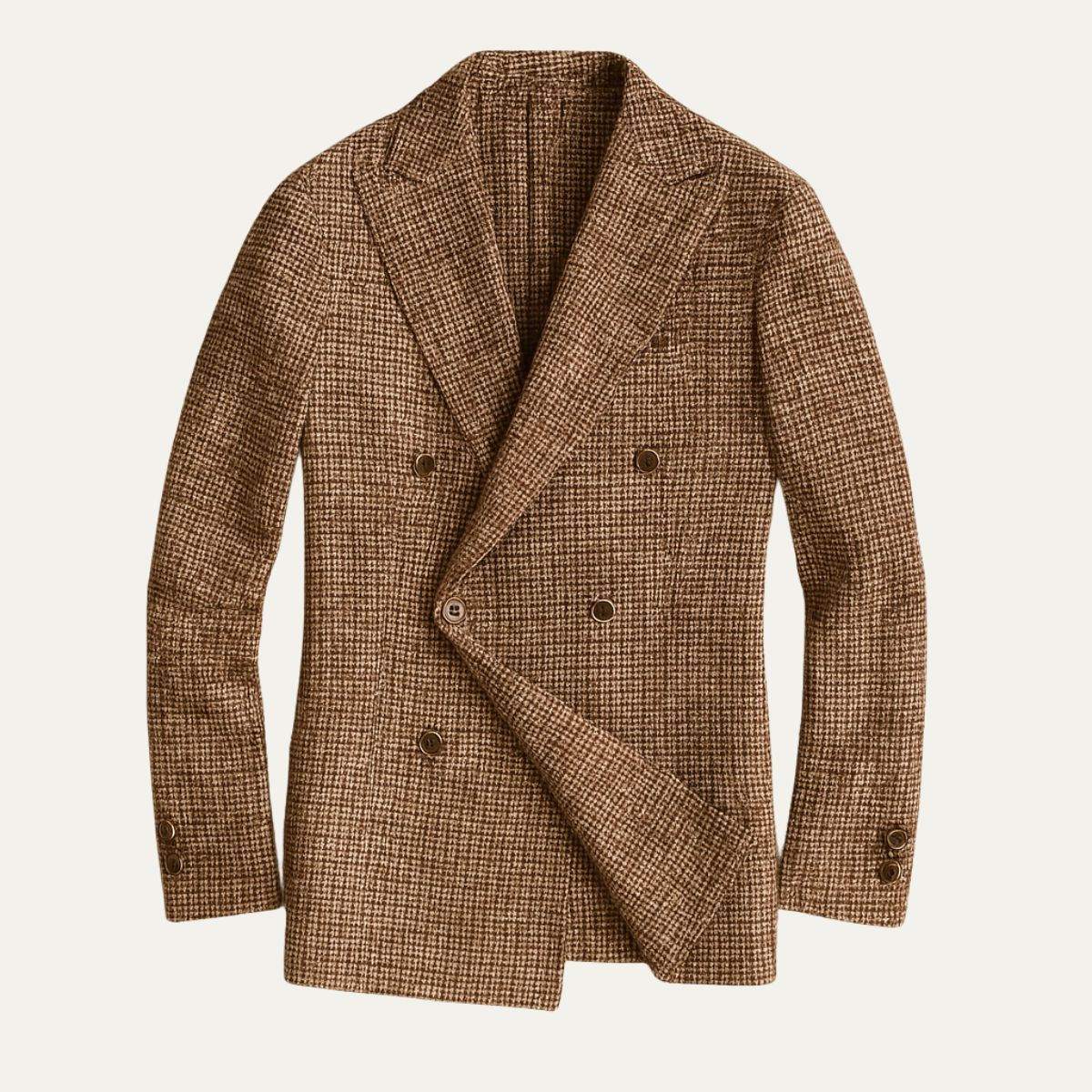 Greta | Men's Tweed Blazer Brown Double Breasted Tailored
