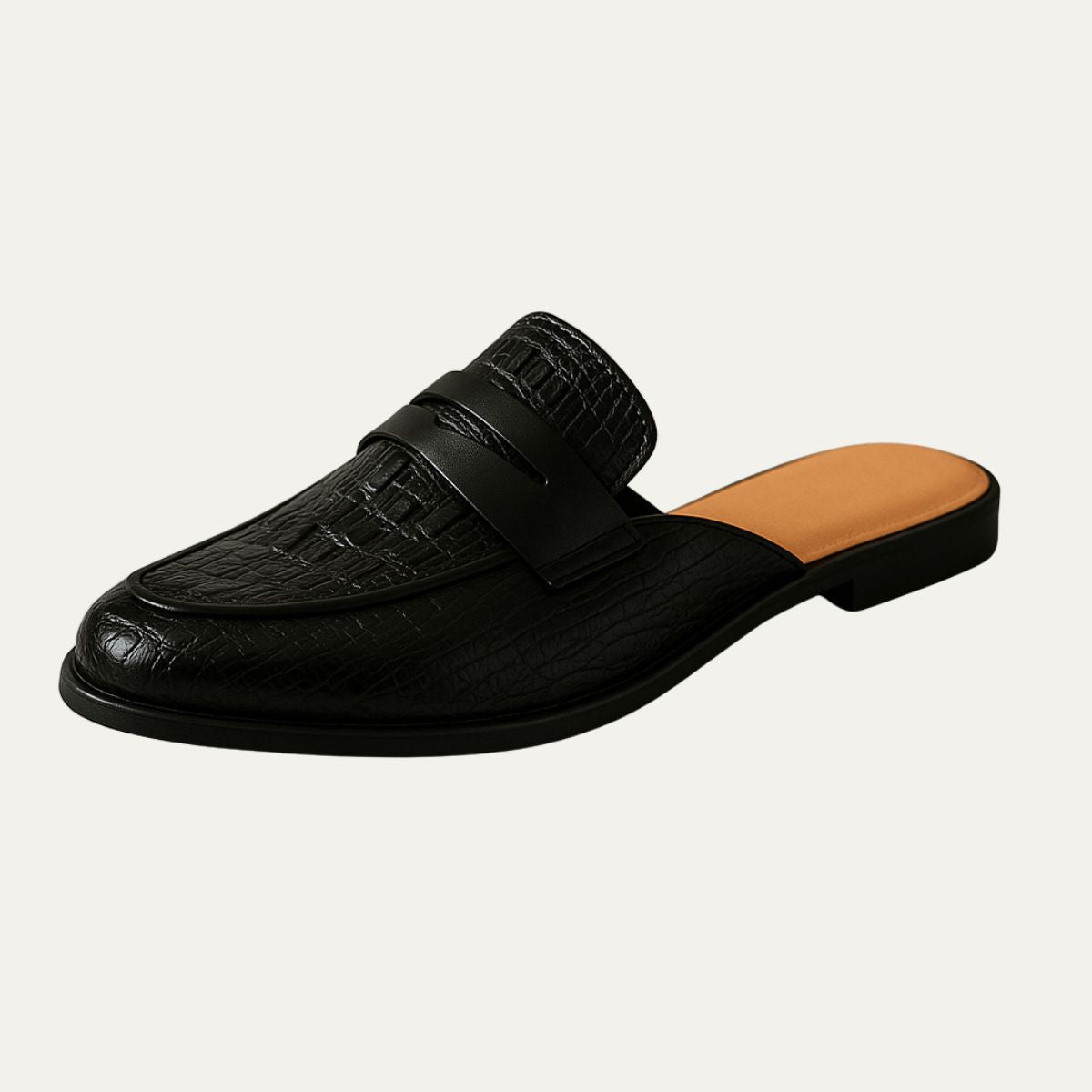 Axel | Men's Crocodile Leather Loafer Brown Slip On