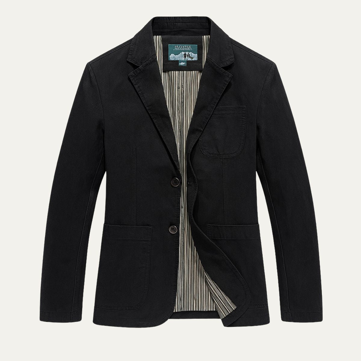Wade | Men's Casual Khaki Cotton Blazer Windbreaker With Pockets