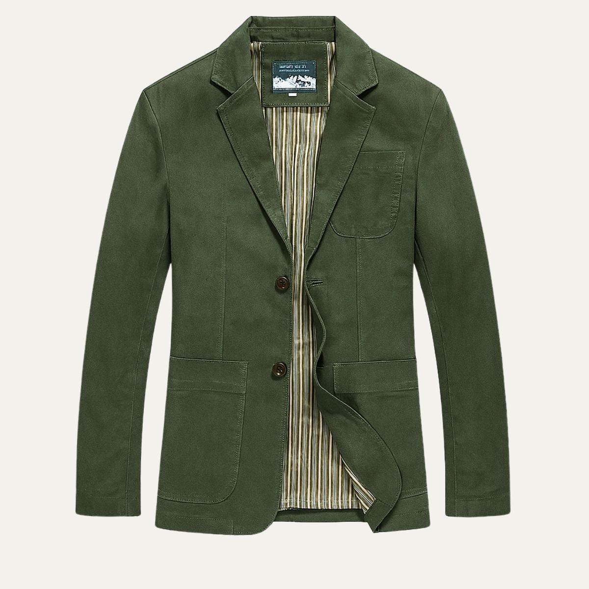 Wade | Men's Casual Khaki Cotton Blazer Windbreaker With Pockets