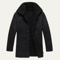 Dama Washington Voss men's sherpa lined wool overcoat black - front view