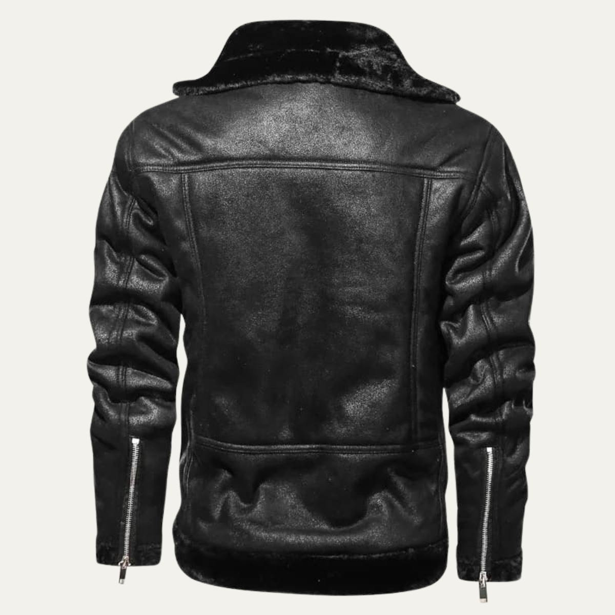 Axel | Men's Suede Sherpa Lined Moto Jacket Brown