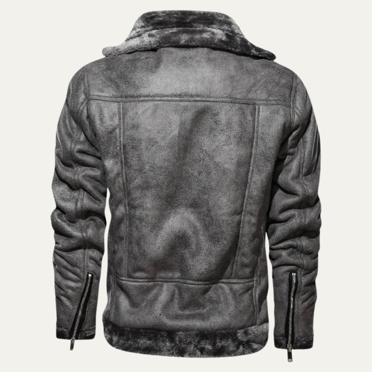 Axel | Men's Suede Sherpa Lined Moto Jacket Brown