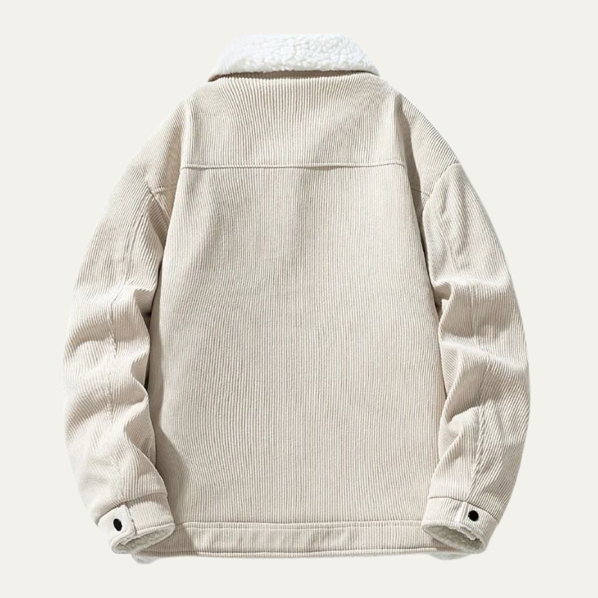 Ash | Men's Corduroy Sherpa Fleece Jacket Cream