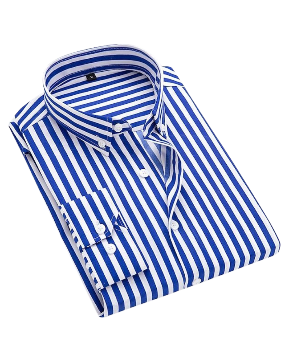 Axel | Men's Striped Button Up Shirt Navy White