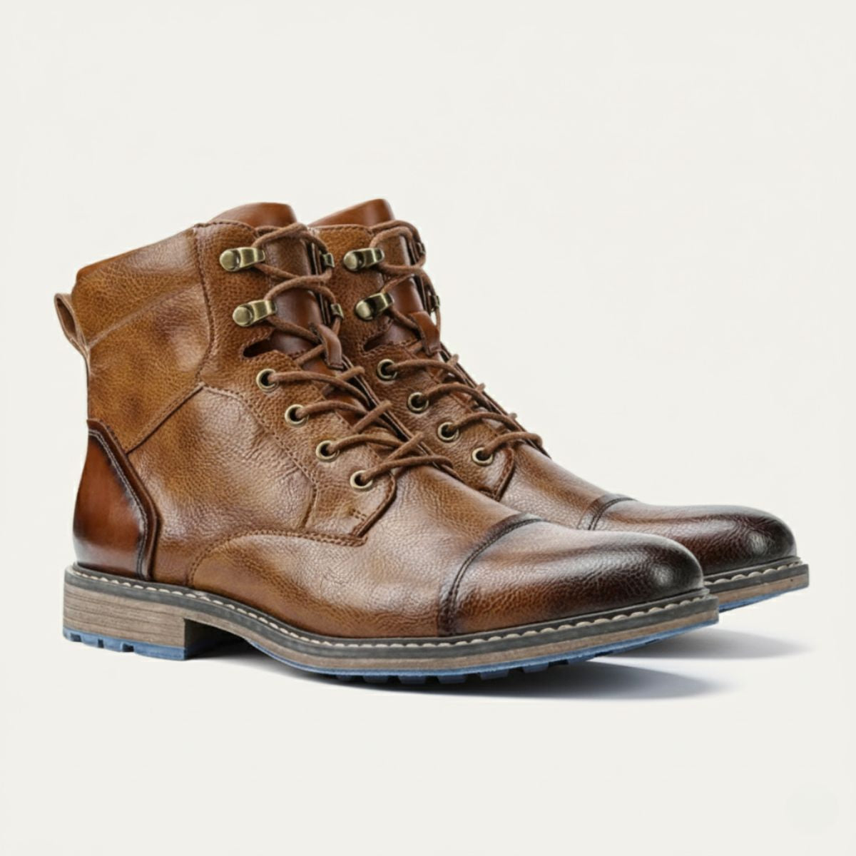 Voss | Men's Leather Work Boots Brown Lace Up