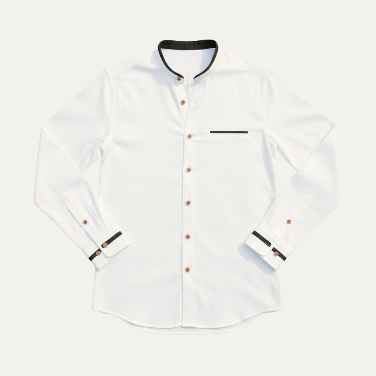 Tate | Men's Button Up Shirt Light Blue Mandarin Collar
