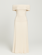 Dama Washington Opal women's off shoulder pleated maxi dress cream - view 7