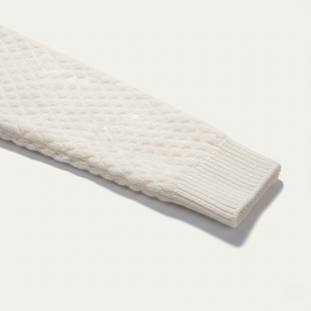 Ezra | Men's Turtleneck Cable Knit Sweater Cream