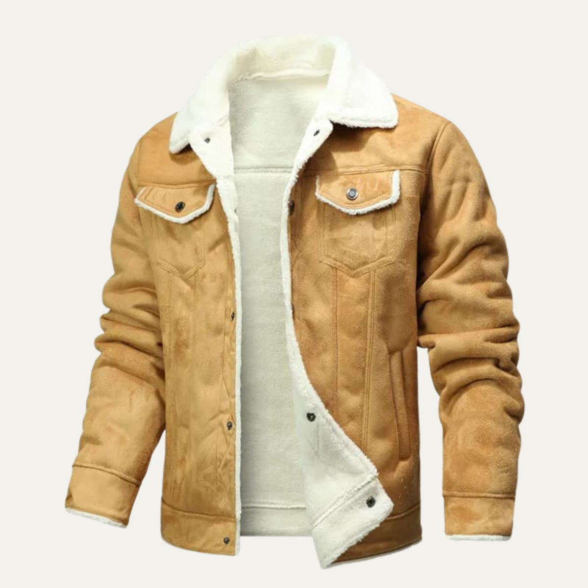 Axel | Men's Sherpa Lined Denim Jacket Brown
