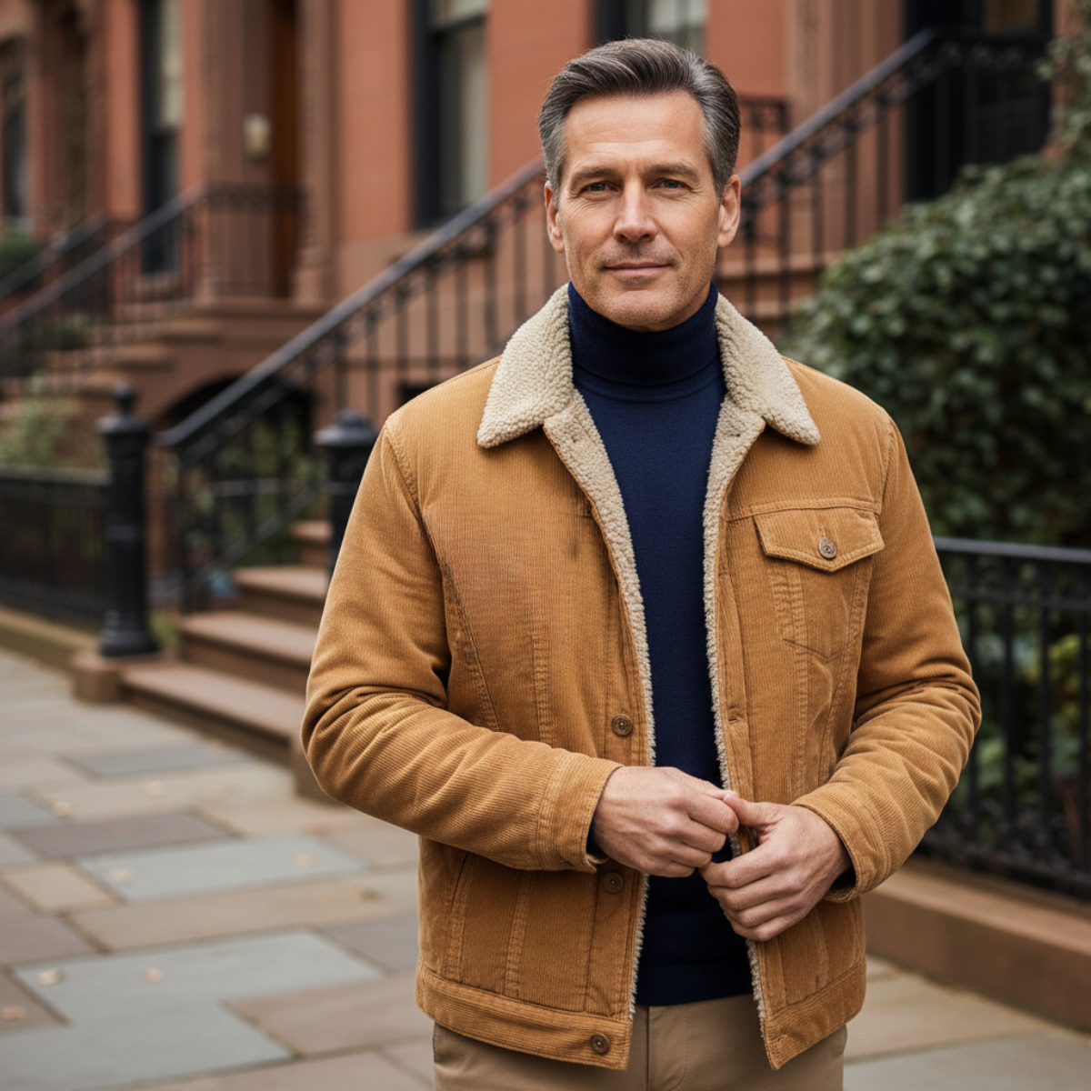 Hugo | Men's Sherpa Lined Corduroy Jacket Tan
