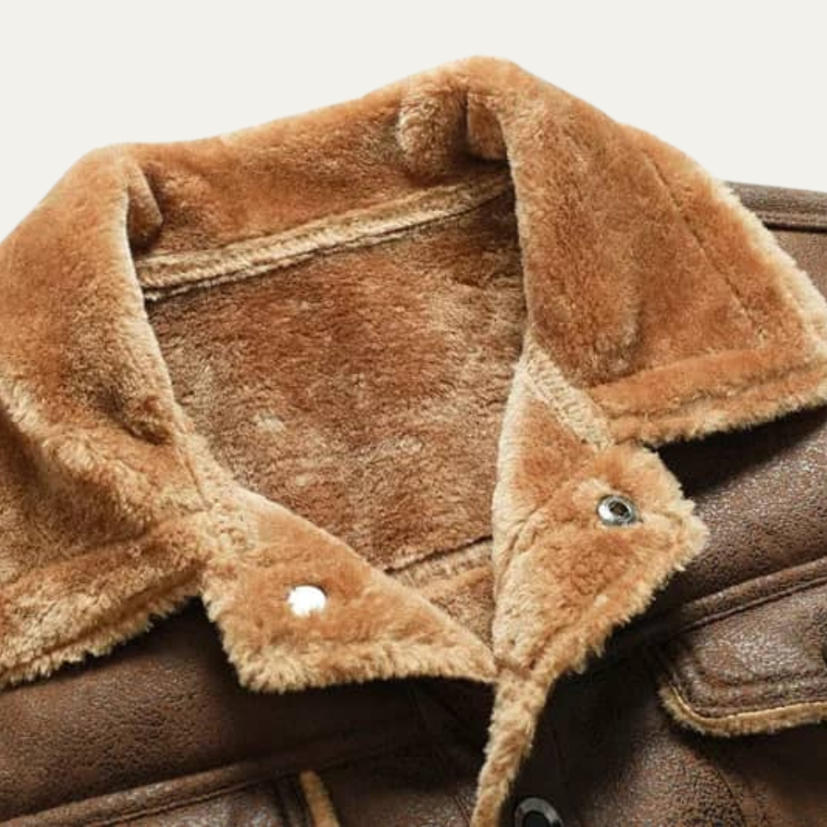 Axel | Men's Sherpa Lined Denim Jacket Brown