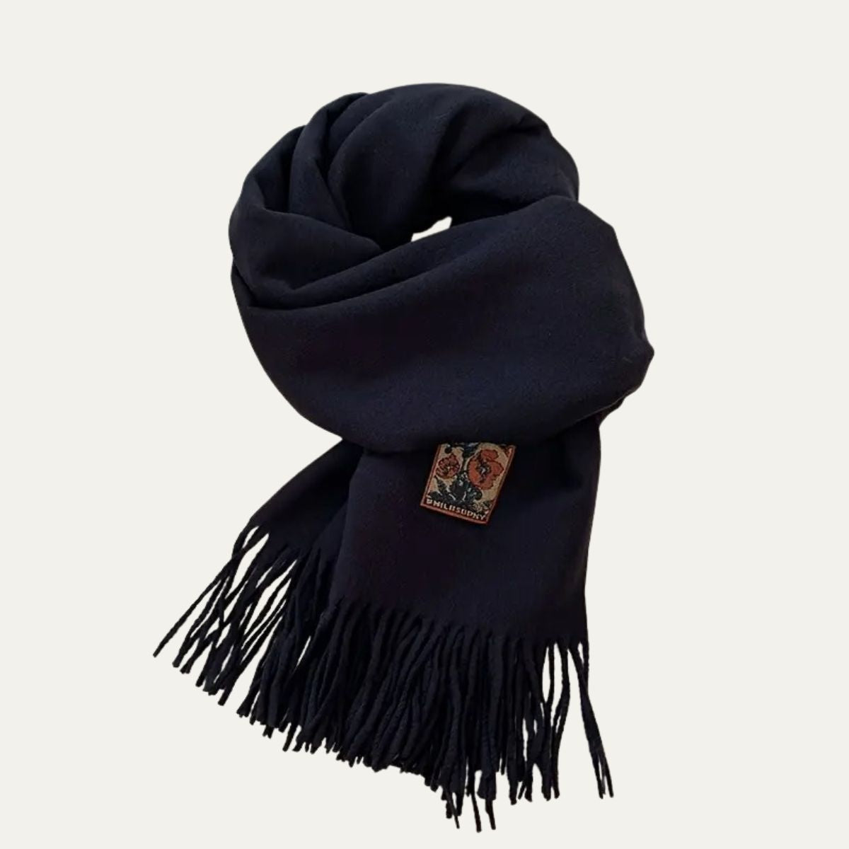 Axel | Men's Cashmere Merino Scarf Black Fringe