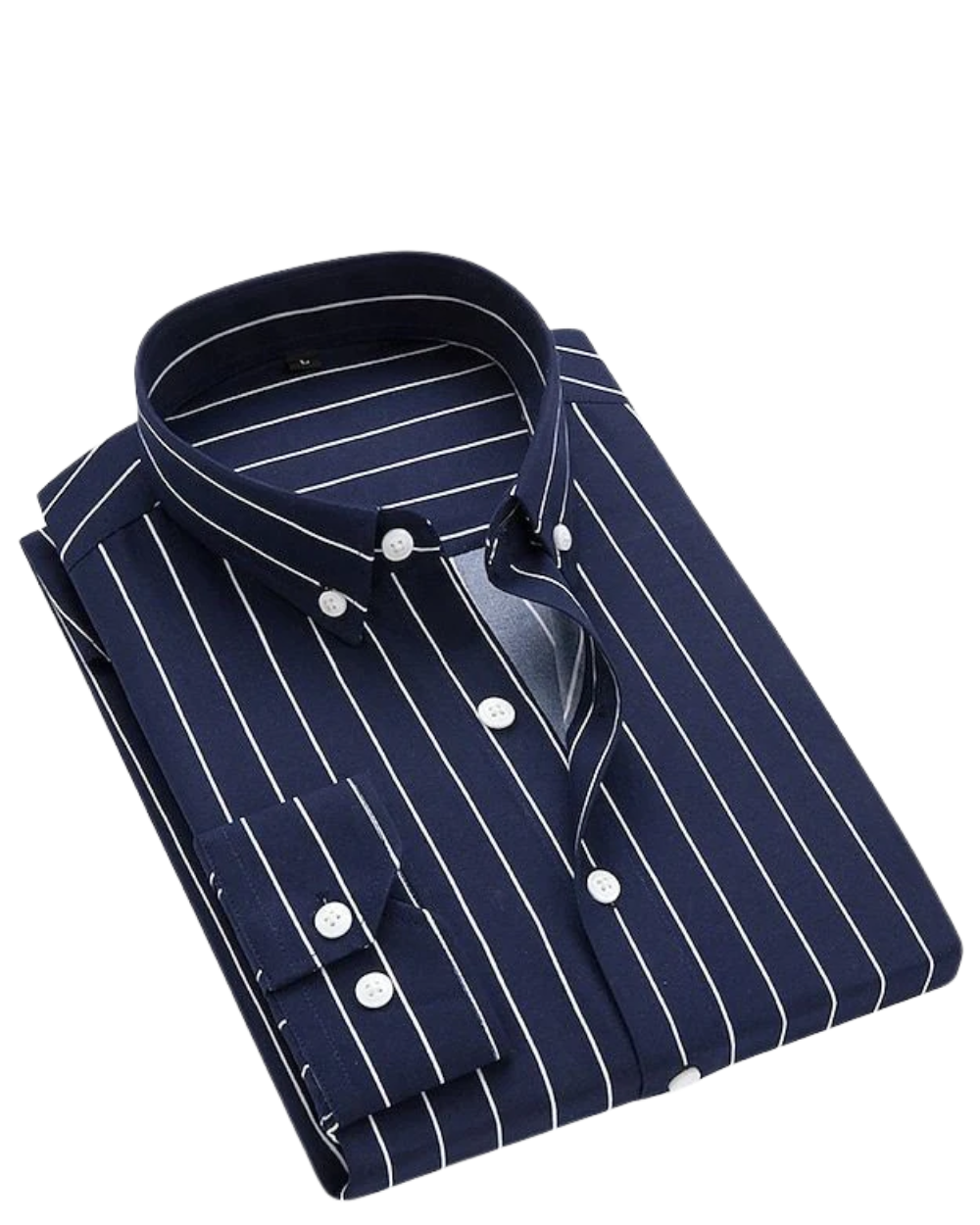 Axel | Men's Striped Button Up Shirt Navy White
