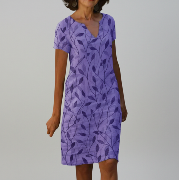 Rosa | Women's Floral Midi Dress V Neck Short Sleeve