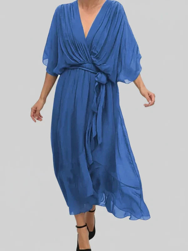 Isla | Women's Wrap Midi Dress Sage Green V Neck