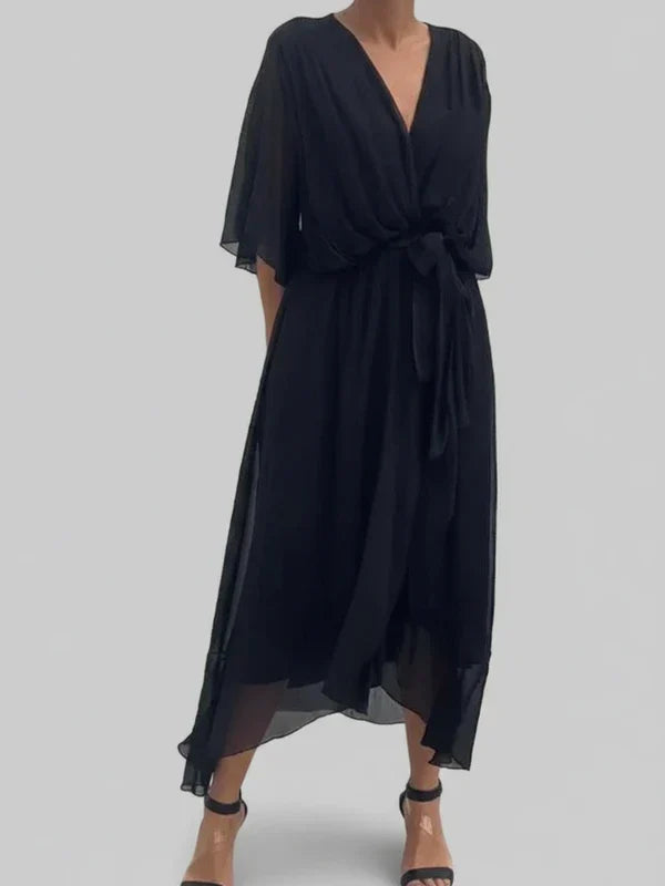 Isla | Women's Wrap Midi Dress Sage Green V Neck