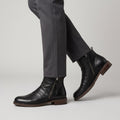 Dama Washington Bram men's leather boot Black side zip - on foot detail