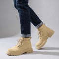 Dama Washington Axel men's lace up suede ankle boots cream lug sole - on foot detail