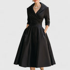 Dama Washington Vera women's a line midi dress navy three quarter sleeve - view 3