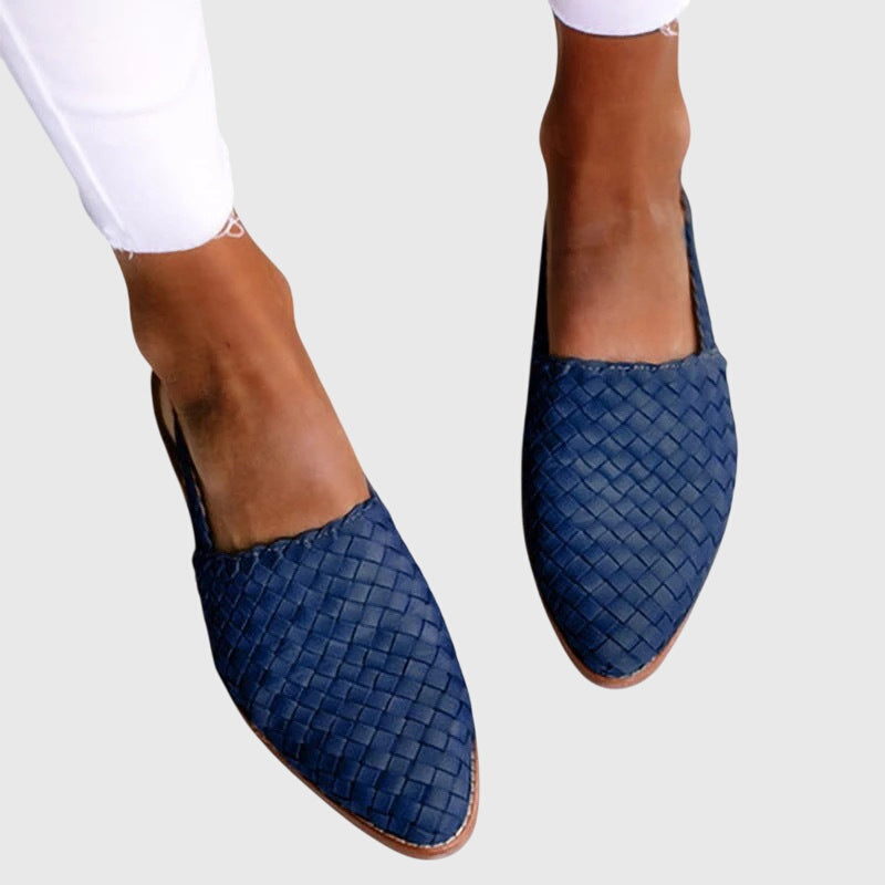 Camille | Women's Woven Loafer Tan Slip On Flat