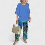 Dama Washington Stella women's lounge set sage green floral print pants - view 15