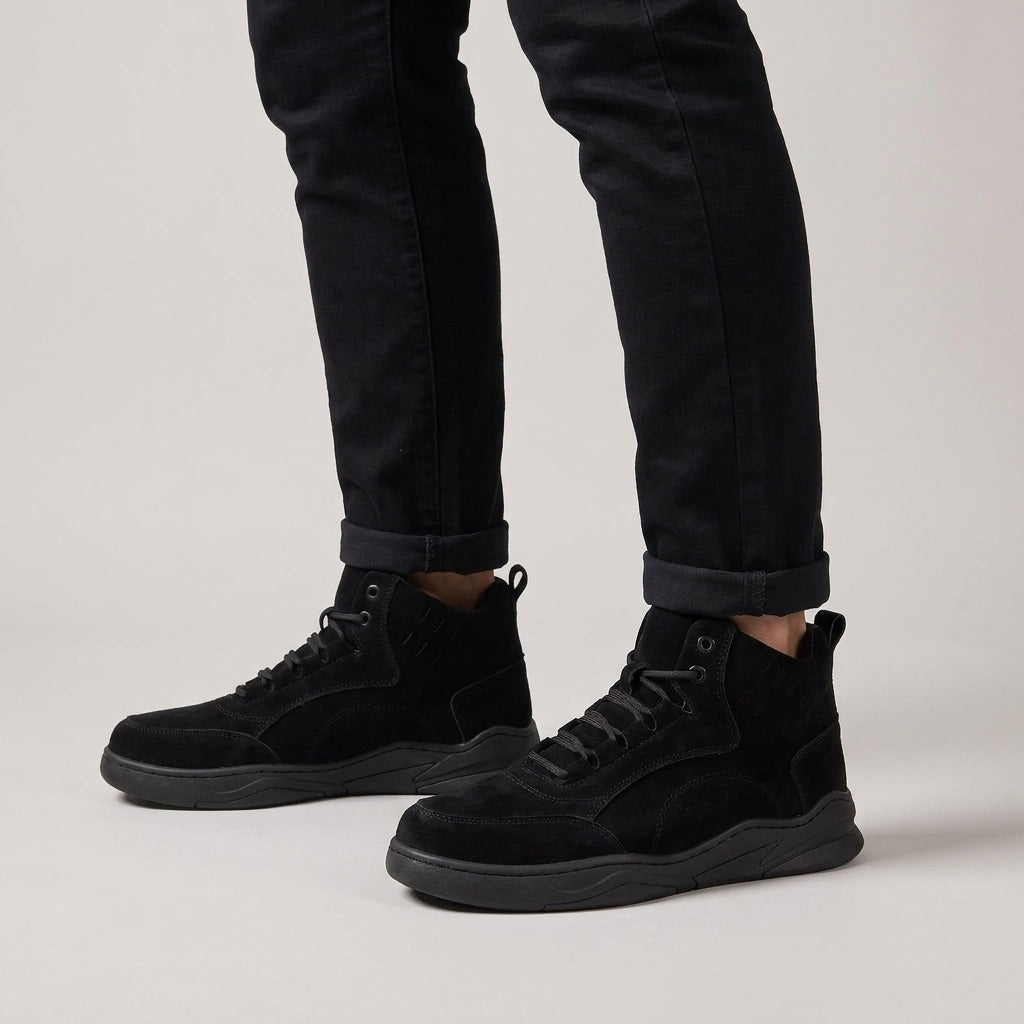 Dama Washington Axel suede high top sneakers Black - on foot detail