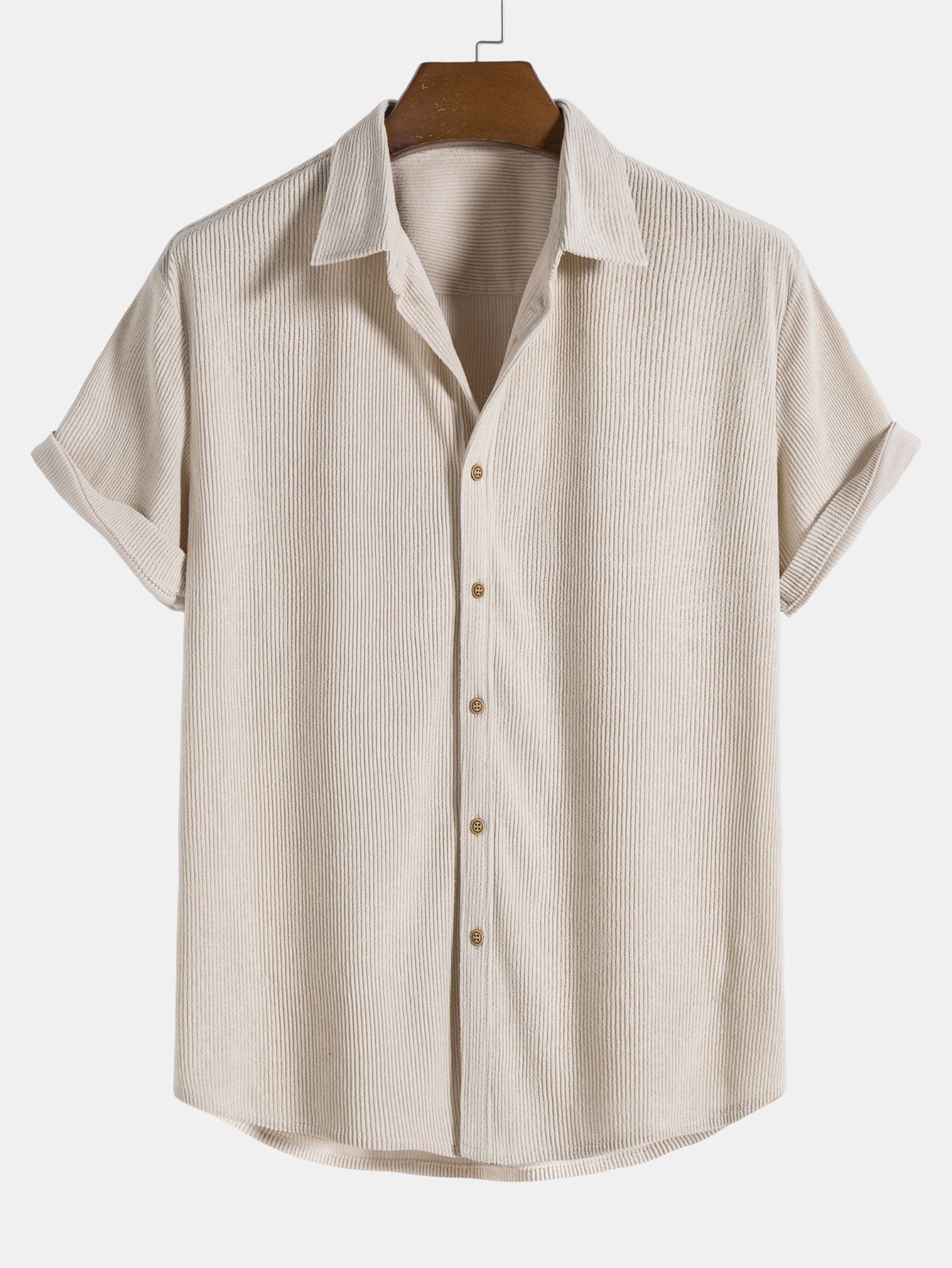 Cole | Men's Lounge Set Cream Ribbed Short Sleeve
