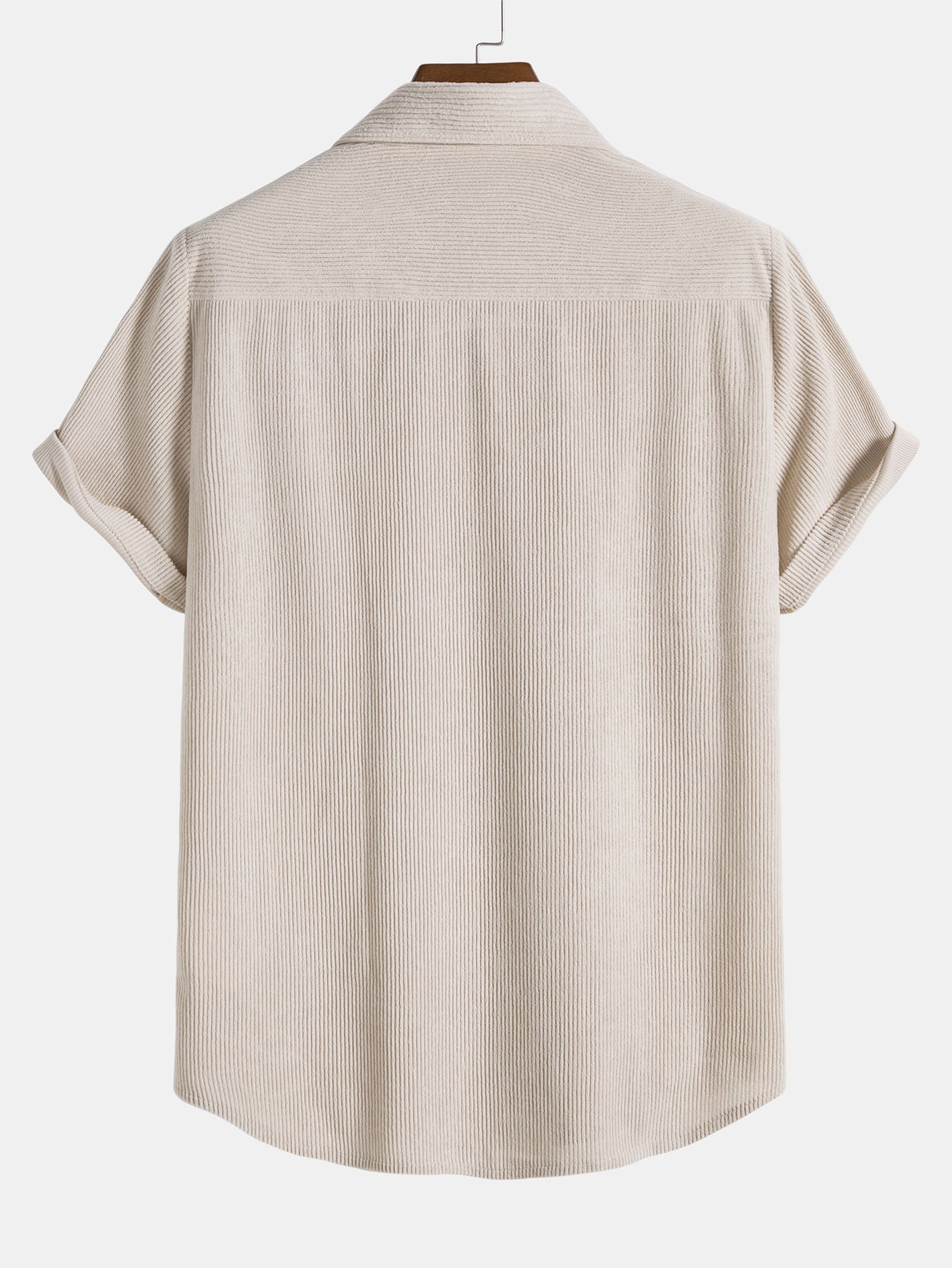 Cole | Men's Lounge Set Cream Ribbed Short Sleeve