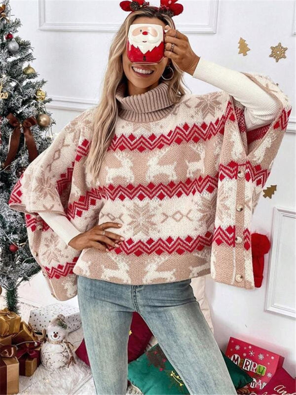 Dama Washington Renata women's oversized turtleneck poncho sweater - view 5