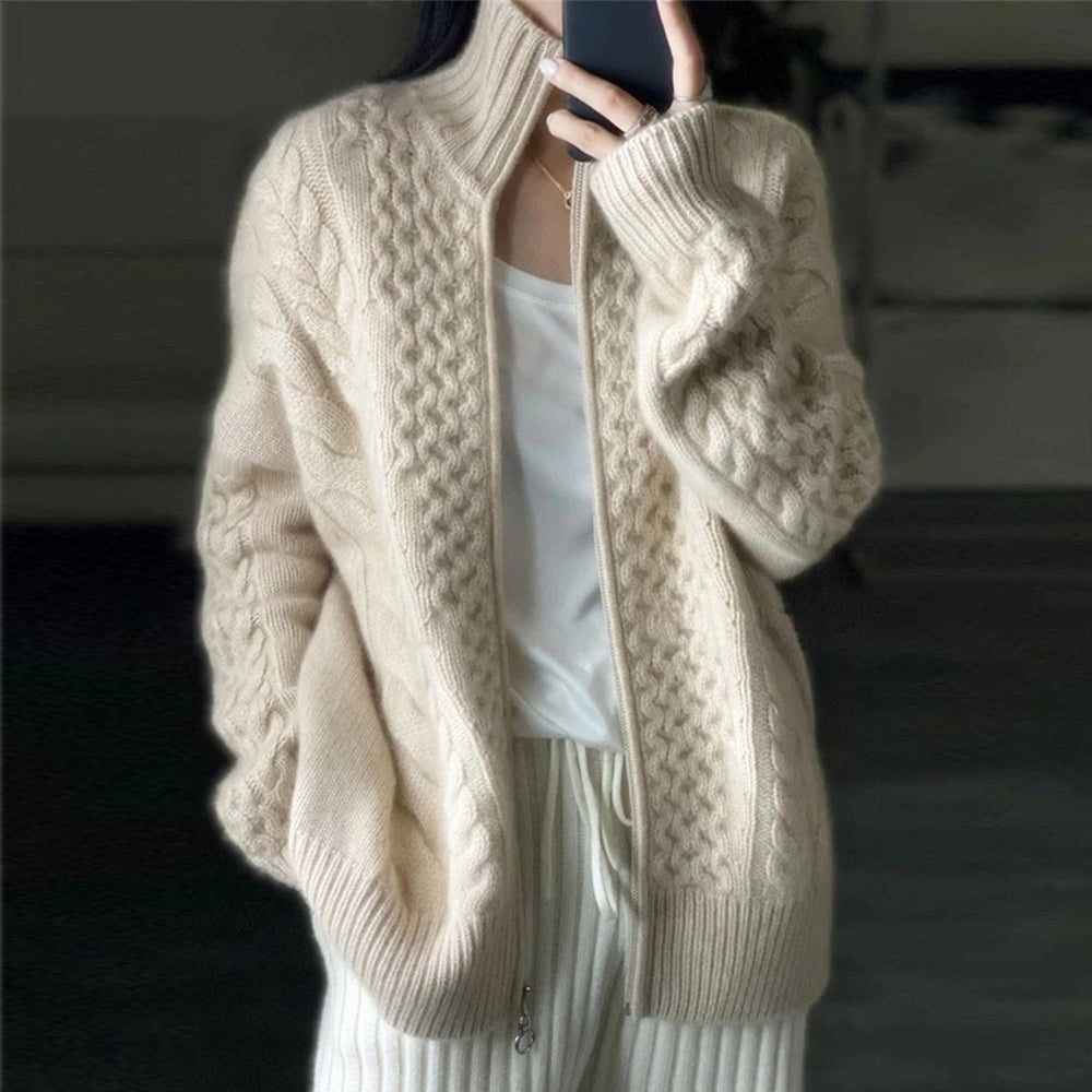 Dama Washington Evadne women's zip up cable knit cardigan - view 3