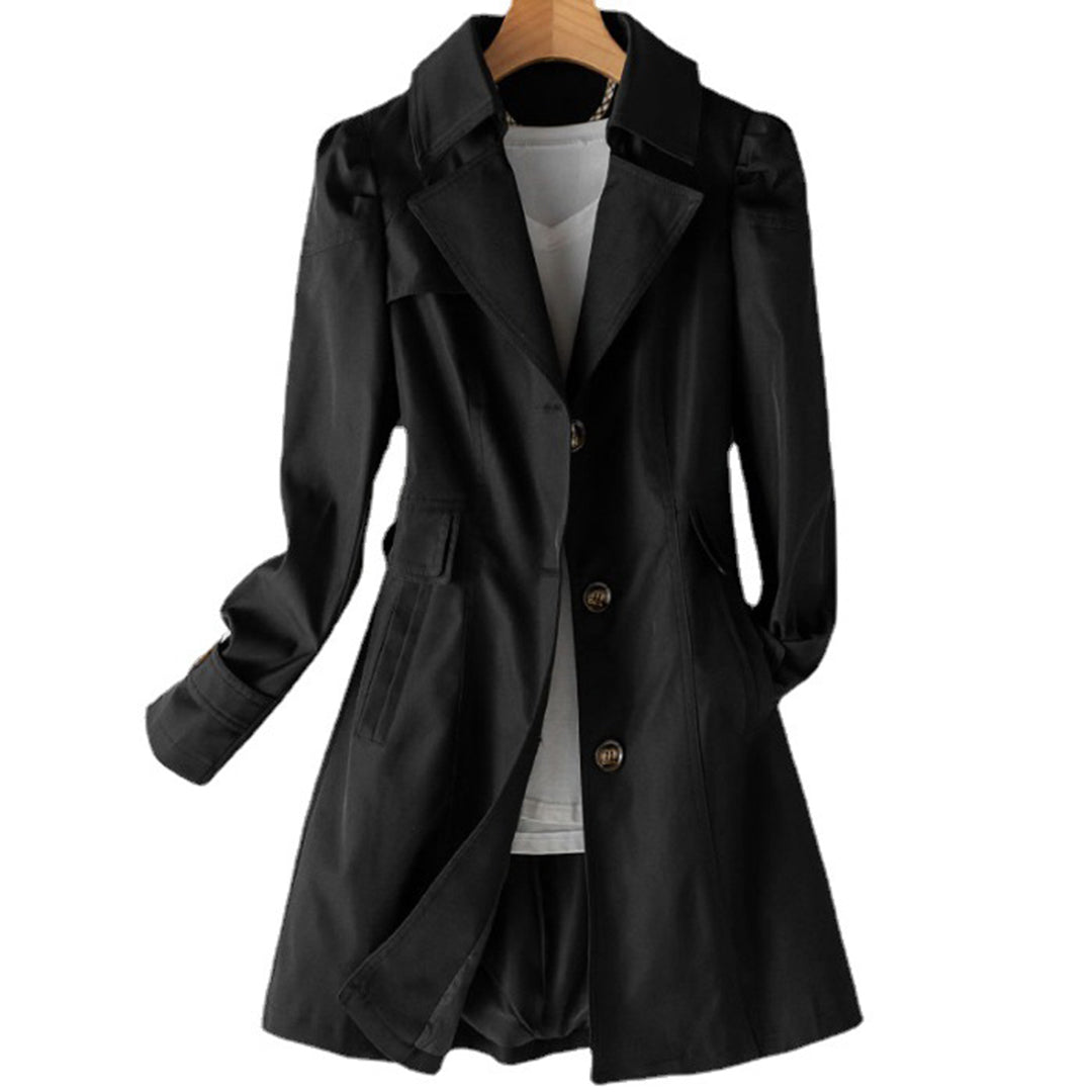 Dama Washington Wilhelmina women's double-breasted long trench coat - front view