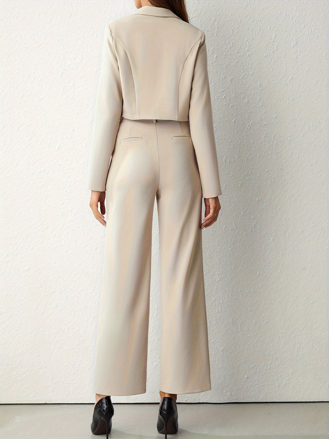 Margot | Women's Belted Tailored Pants Cream High Waisted