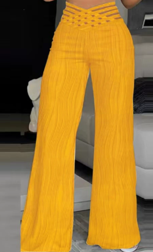 Rhea | Women's Wide Leg Pants White High Waisted Pleated