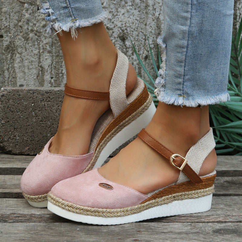 Esme | Women's Platform Espadrille Sandals Brown Ankle Strap