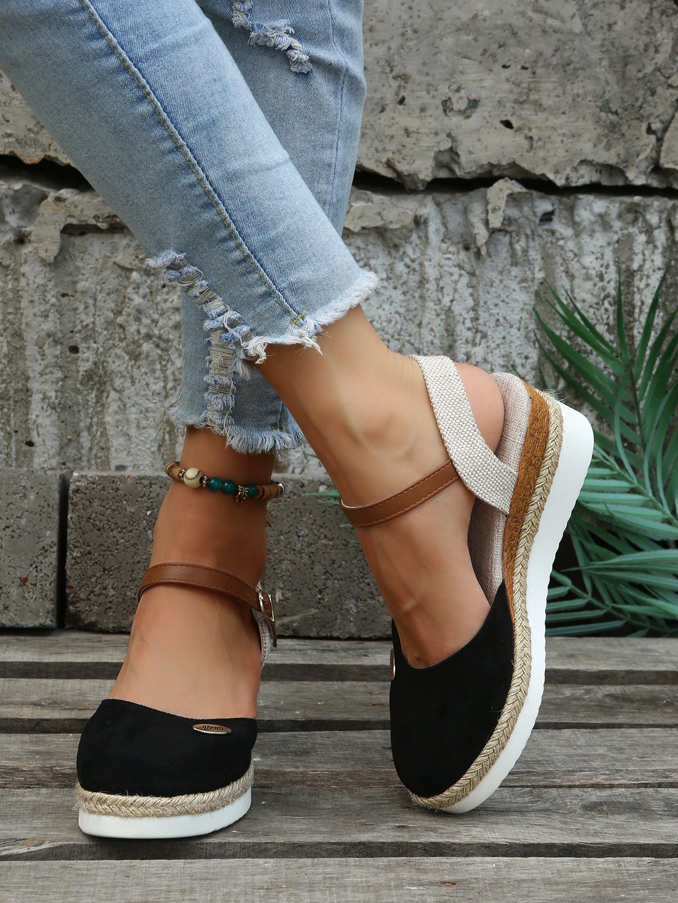 Esme | Women's Platform Espadrille Sandals Brown Ankle Strap
